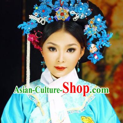 Ancient Chinese Palace Blue Hair Accessories