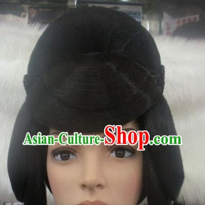 Chinese Classic Female Long Black Wig Complete Set