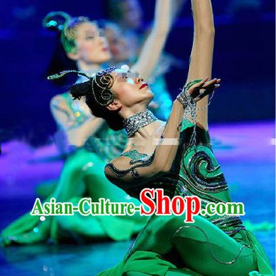 Chinese Classic Snake Dance Costumes and Headpiece for Women