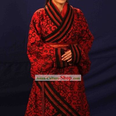 Ancient Chinese Han Dynasty Princess Wedding Clothing and Headpiece