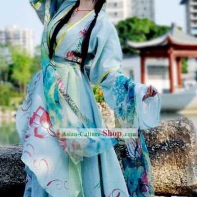 Ancient Chinese Lotus Fairy Lady Costumes