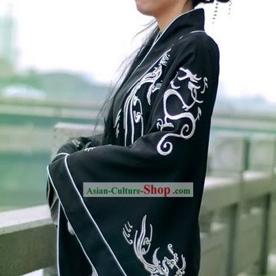 Traditional Chinese Hanfu Black Clothing for Both Men and Women