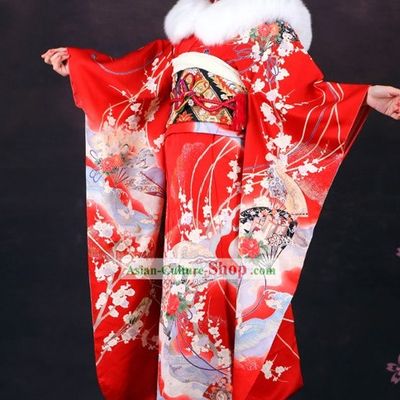Traditional Japanese Formal Female Kimono 16 Pieces Set