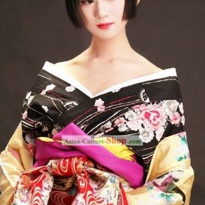 Traditional Japanese Geisha Kimono Complete Set for Women