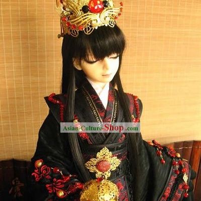 Ancient Chinese Palace Prince Costume and Headpiece