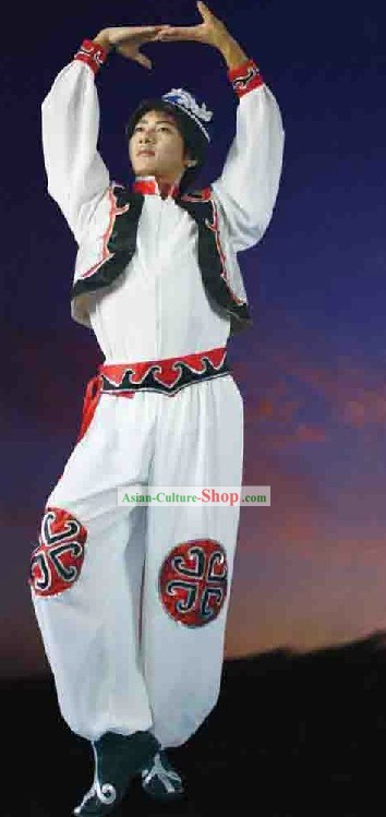 Chinese Xinjiang Dance Costume and Hat for Men