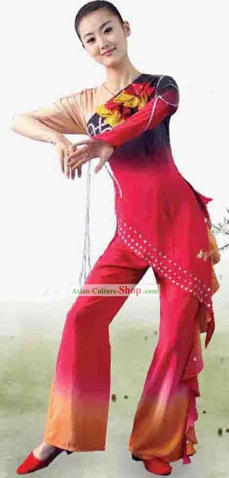 Chinese Flower Words Classical Dancing Costume for Women