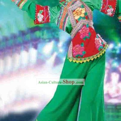 Chinese Yi Minority Ethnic Dance Costume for Women