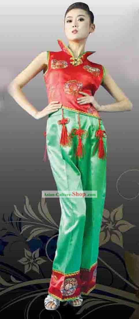 Chinese Han Ethnic Folk Dancing Costume for Women