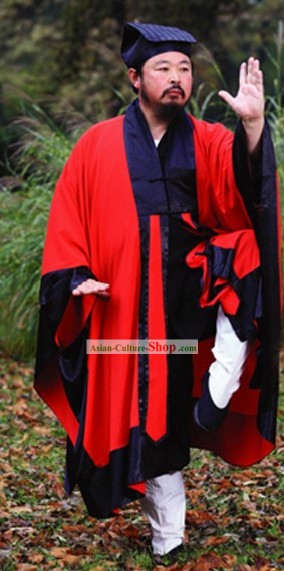 Chinese Classical Daoist Priest Robe and Hat