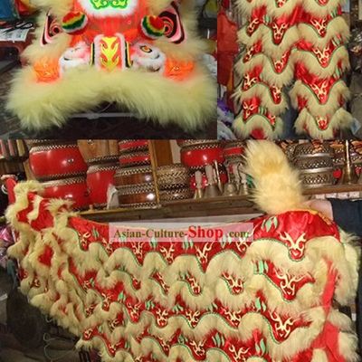 Fluorescent Glowing in Dark Grand Opening Celebration Lion Dance Costumes Complete Set