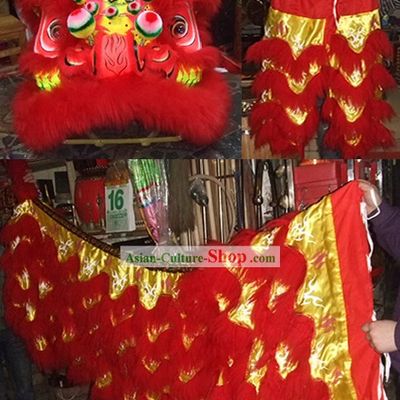 Glow in Dark Luminous Grand Opening and Happy Celebration Red Lion Dance Costumes Complete Set