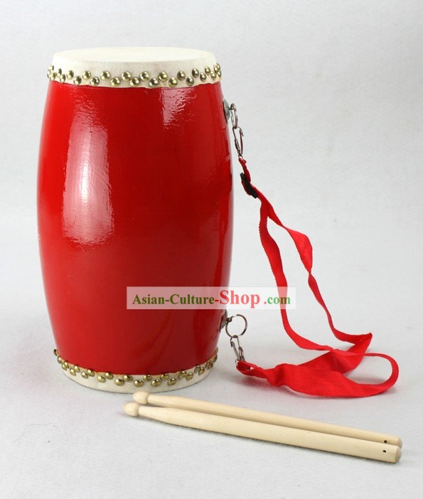 Traditional Chinese Red Waist Drum