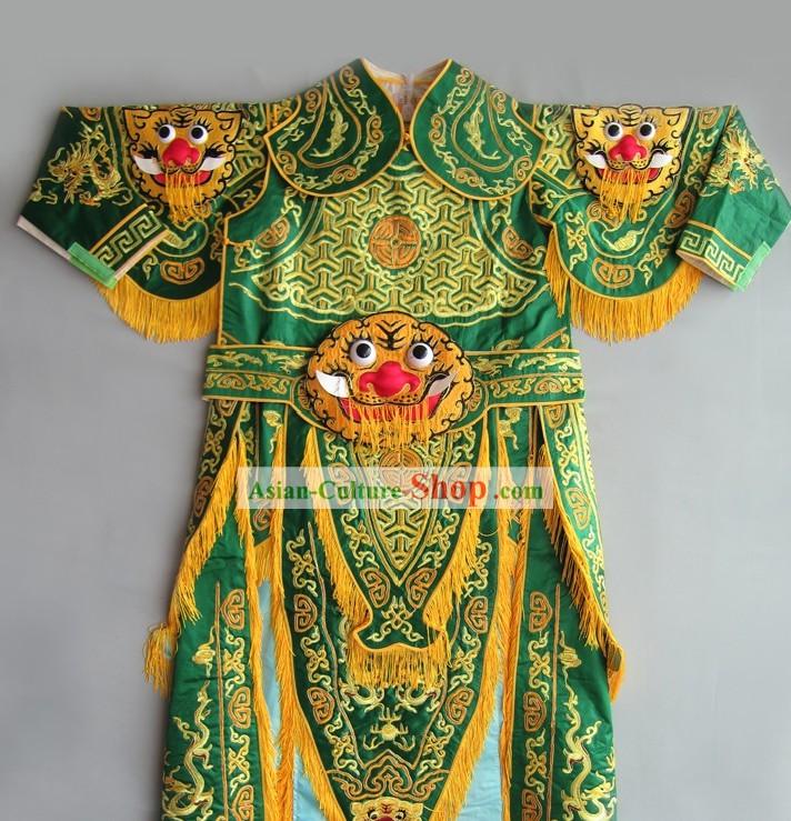 Ancient Chinese Embroidered Tiger Armor Costumes for Men