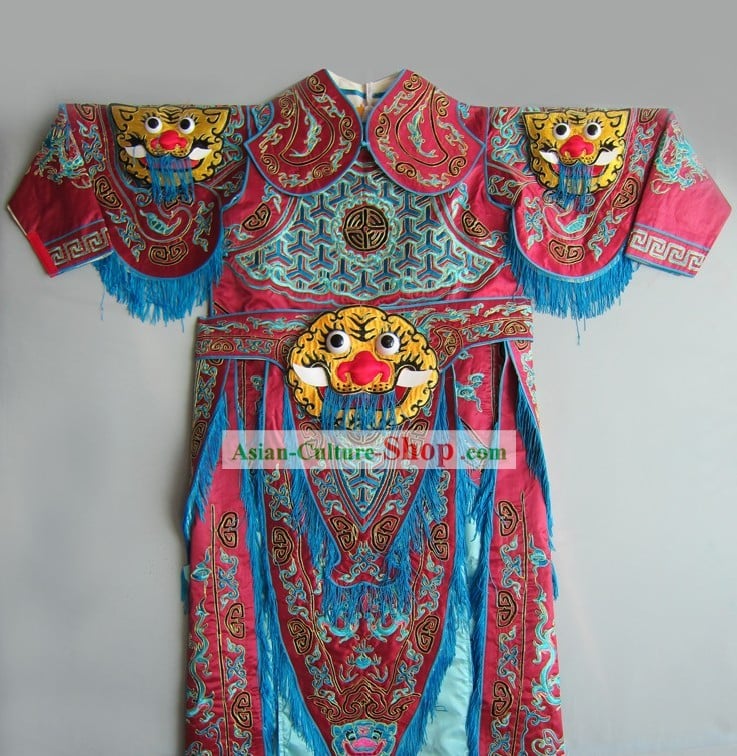 Ancient Chinese Embroidered Tiger Armor Costumes for Men