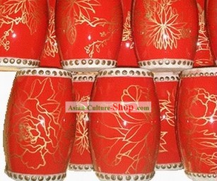 Traditional Chinese Flower Waist Drum for Kids
