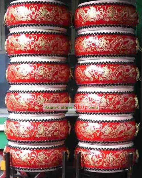 Traditional Chinese Handmade Dragon Wooden Drum