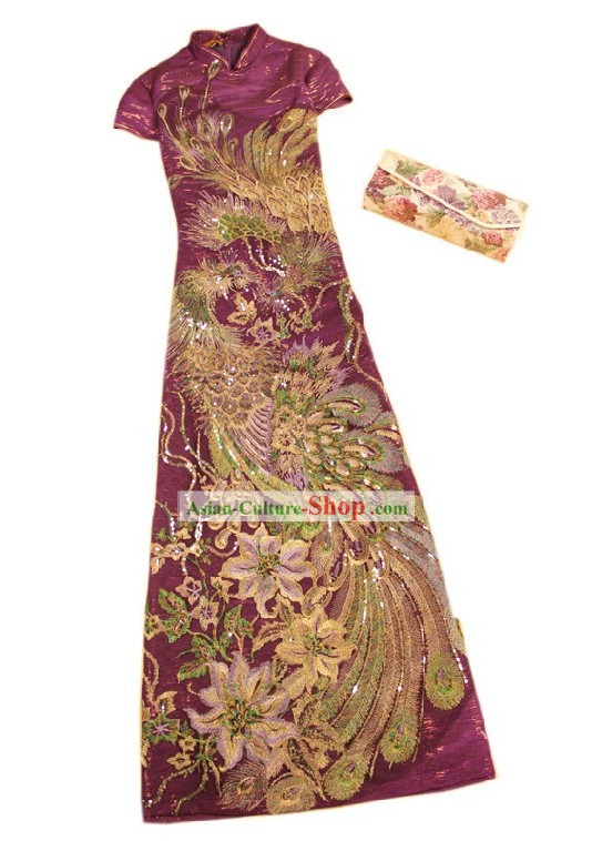 Chinese Classical Phoenix Qipao Clothing for Women