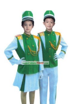 Traditional Chinese Green School Band 2 Uniforms for Boys and Girls