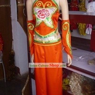 Traditional Chinese Yangge and Fan Dance Costume for Women
