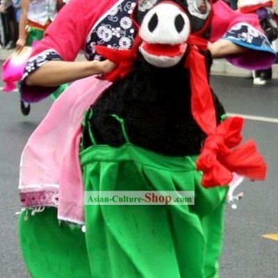 Traditional Chinese Parade Donkey Riding Costumes Set