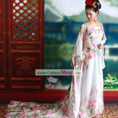 Tang Dynasty Palace Lady Costumes and Headpiece