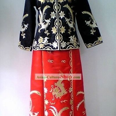 Traditional Chinese Wedding Grandmother Dragon Phoenix Clothing