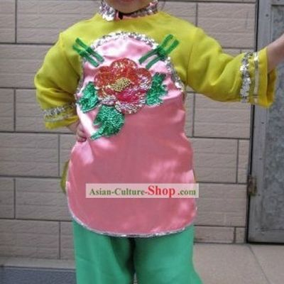 Traditional Chinese Fan Dance Costumes for Children