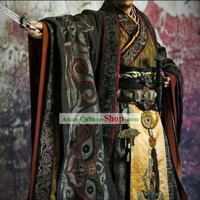 Ancient Chinese Han Dynasty Liu Bang Emperor Costumes Complete Set