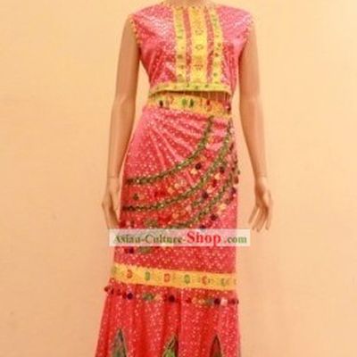 Traditional Dai Minority Ethnic Dance Costume for Women