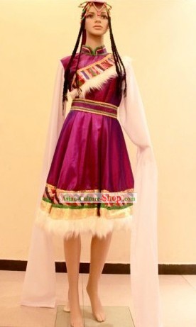 Traditional Chinese Tibetan Dance Costume for Women