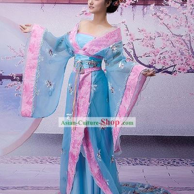 Ancient Chinese Tang Dynasty Women Clothing and Headwear Complete Set