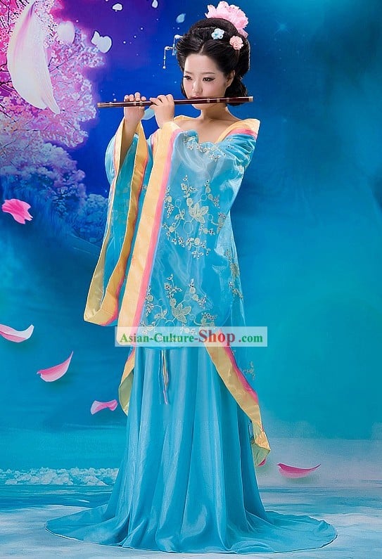 Tang Dynasty Women Mucisian Costume and Hair Accessories