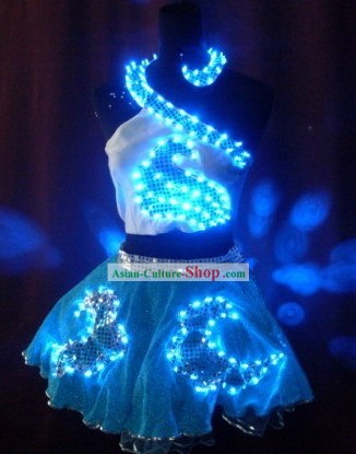Electric LED Lights Dance Costumes Complete Set