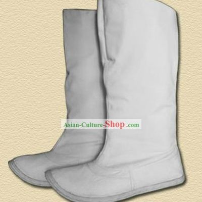 Traditional Handmade Han White Boots for Men