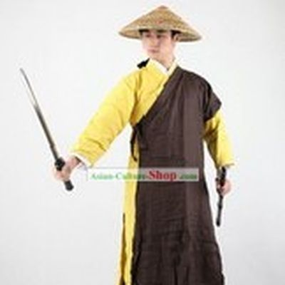 Ancient Chinese Knight Costume and Hat for Men