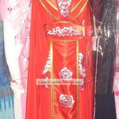 Ancient High Collar Embroidered Flower Wedding Costume