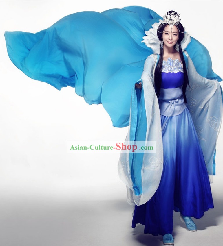 Ancient Chinese Princess Costumes and Headpiece Complete Set