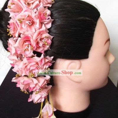 Traditional Thailand Pink Flower Hair Accessories