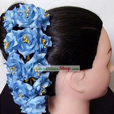 Traditional Thailand Blue Flower Hair Accessories
