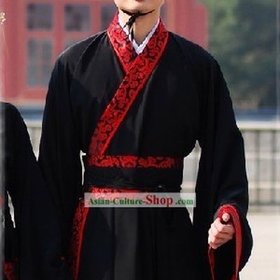 Three Kingdoms Liu Bei Costumes and Coronet Complete Set for Men