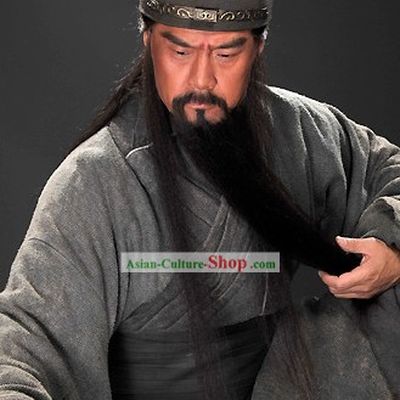 Three Kingdoms Guan Yu Hero Costumes and Hat Complete Set for Men
