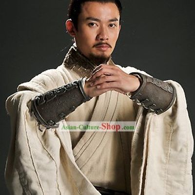 Three Kingdoms Zhao Yun Costumes and Hair Accessories Complete Set