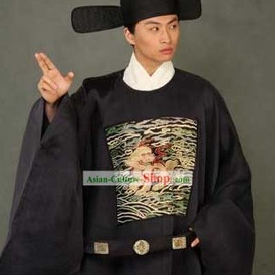 Ancient Chinese Government Official Costumes and Hat Complete Set