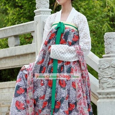 Traditional Tang Dynasty Female Clothing Complete Set