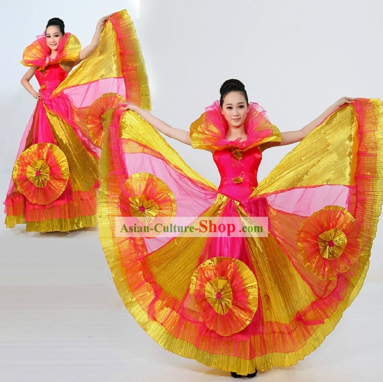 Traditional Chinese Accompany Dance Costumes for Women