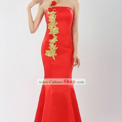 Chinese Classical Bride Wedding Evening Dress
