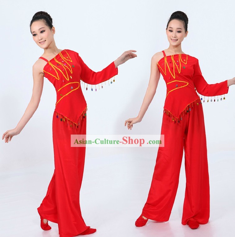Traditional Red Dance Costume for Women