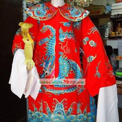 Ancient Chinese Myth Lucky God Fu Xing Costume and Hat for Men