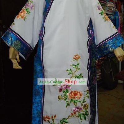 Qing Dynasty Princess White Embroidered Costume for Women